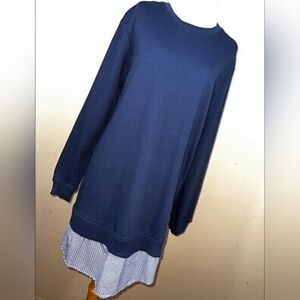 Avec Les Filles Navy Sweatshirt dress Size  XL